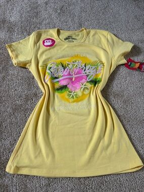 Y2k Yellow Señor Frog's Graphic Tee Dress